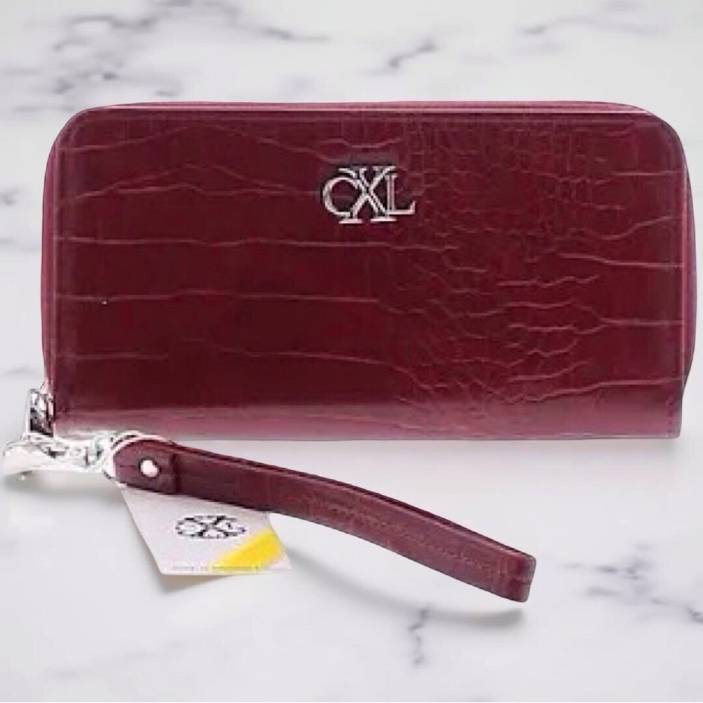 CXL by Christian Lacroix Kara Croco Zip Wristlet Wallet Red NWT Classic - Picture 1 of 7